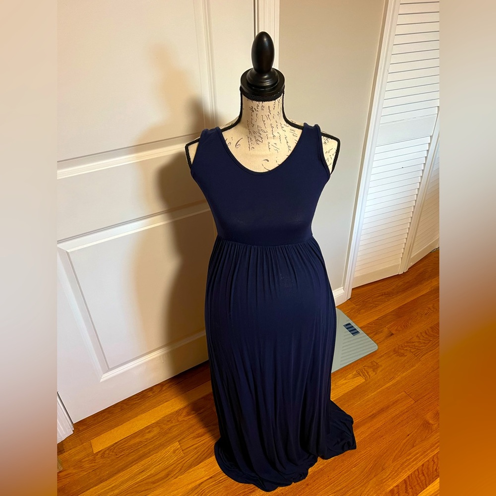 Mother Bee Navy Maternity Maxi Dress Small